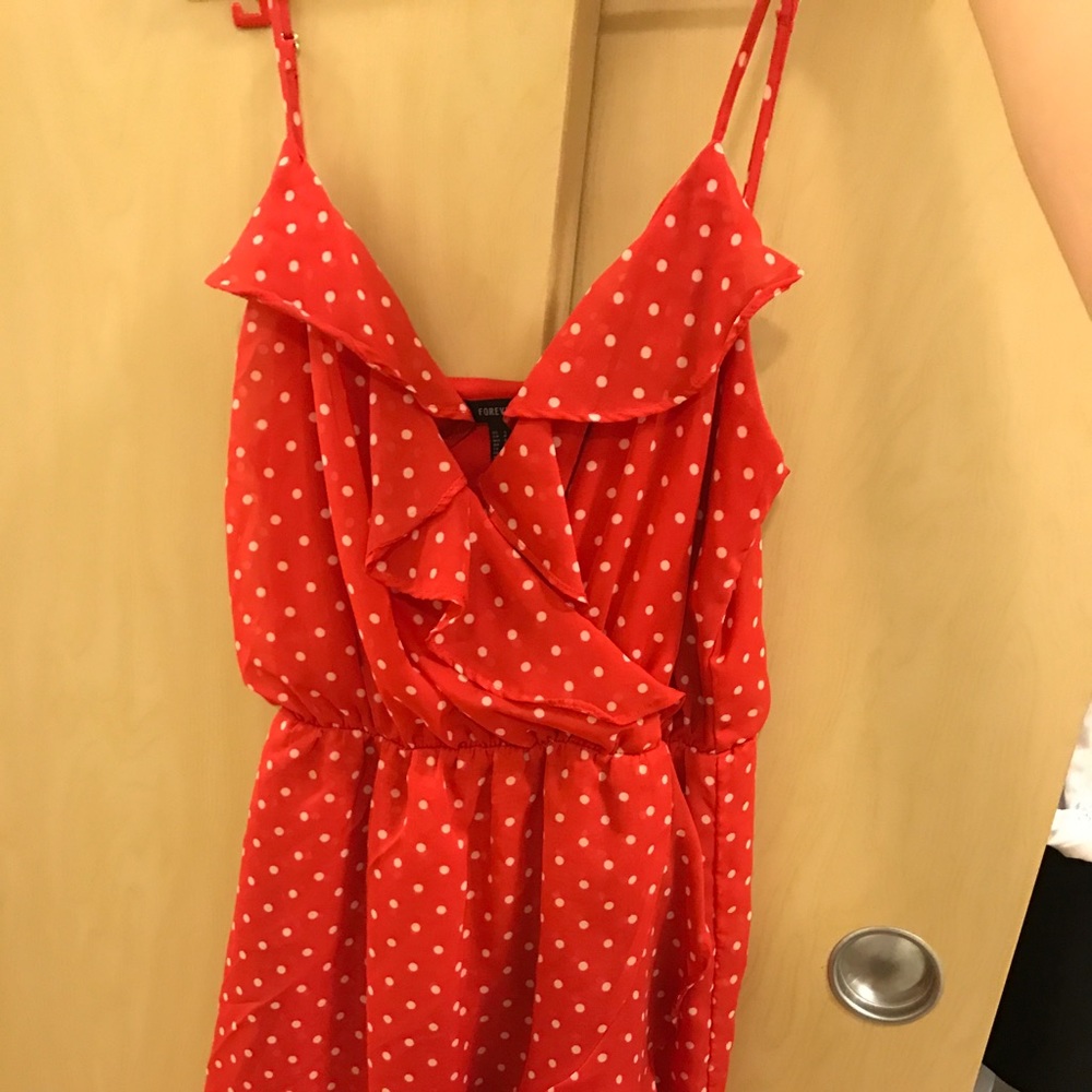 Forever 21 Ruffle Polkadot Dress
